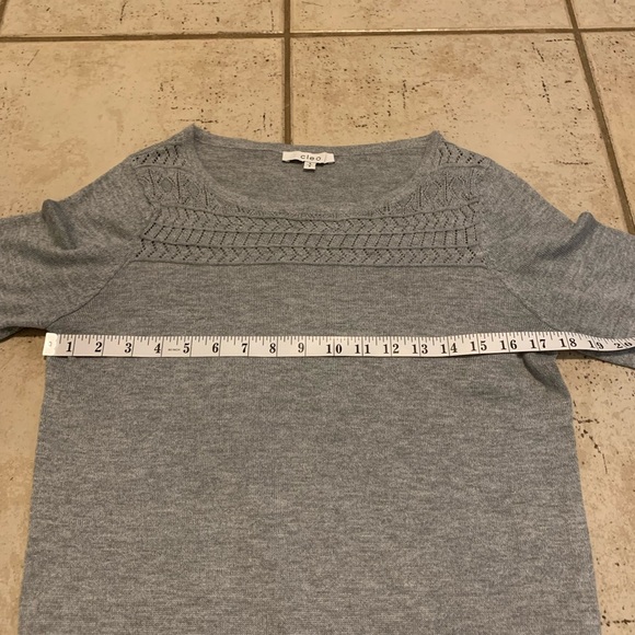 Cleo Grey Knit Sweater - Size Small Petite (S/P) - Cable Knit Detail - Picture 5 of 6